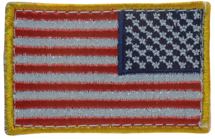 US Nationalitätsabzeichen Reverse Textil mit Klett Bunt